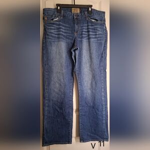 Dear John Jeans Women's Straight Leg Stretch Denim Sz 31 Western Boho Rodeo